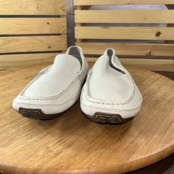 Rockport Women’s Light beige Leather Driving Moccasins Slip On Washable Size 9 W - Picture 7 of 7